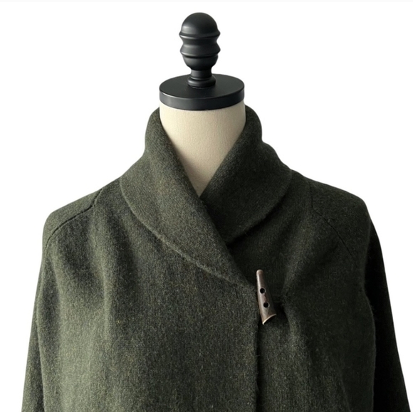 ADRIENNE VITTADINI YAK/WOOL DUSTER CARDIGAN/SWEATER OLIVE GREEN SZ 1X - Picture 4 of 8